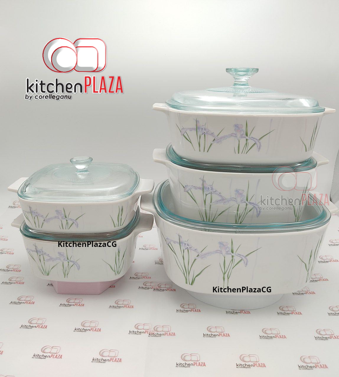 Corningware Classics Shadow Iris 10 Pieces Covered Casserole Kitchen