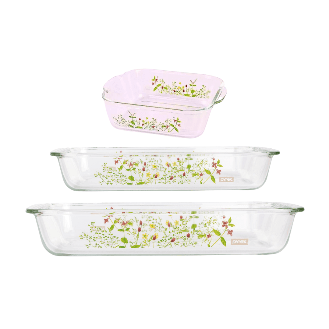 Pyrex Decorated Oblong/Square Bakeware Provence Garden Kitchen Plaza
