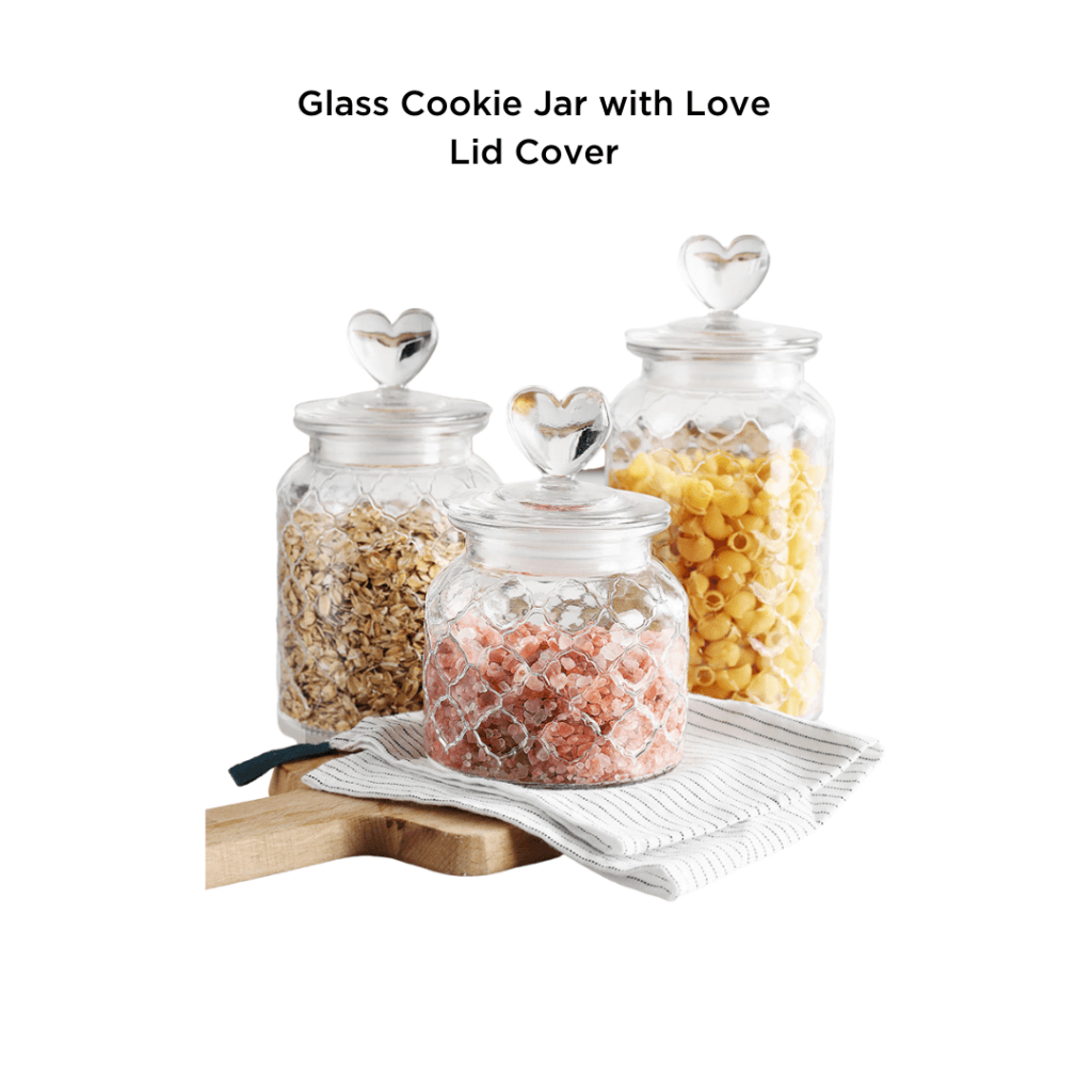 Nordic Glass Jar Food Storage with Love Lid Kitchen Plaza