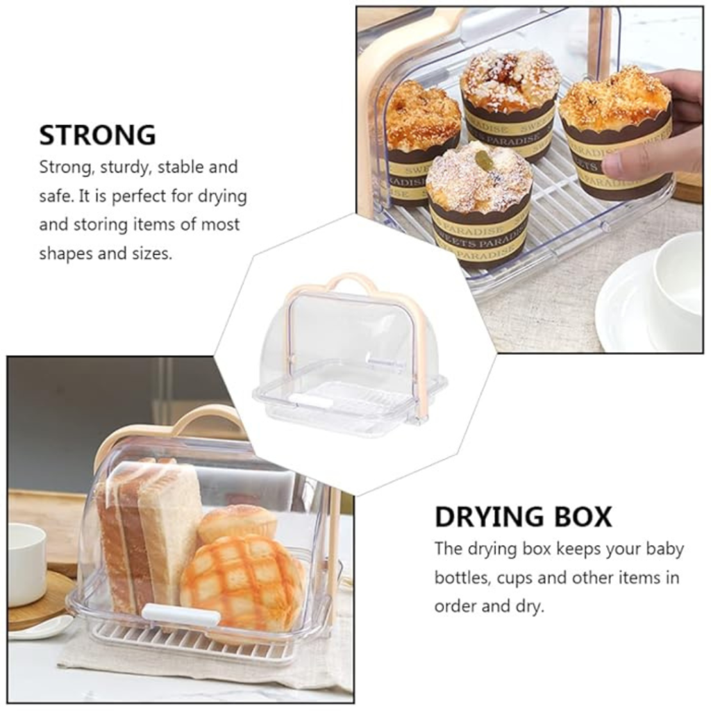 Apricot Storage Nordic Transparent Bread Storage with Apricot Handle/ Multipurpose ...