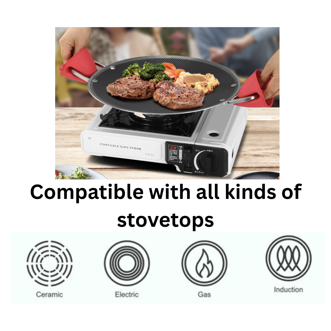 HexaCook 38cm Multipurpose Chapati Pan – 316 Stainless Steel Honeycomb Non-Stick Frying Wok with Handles + Free Gifts (7)
