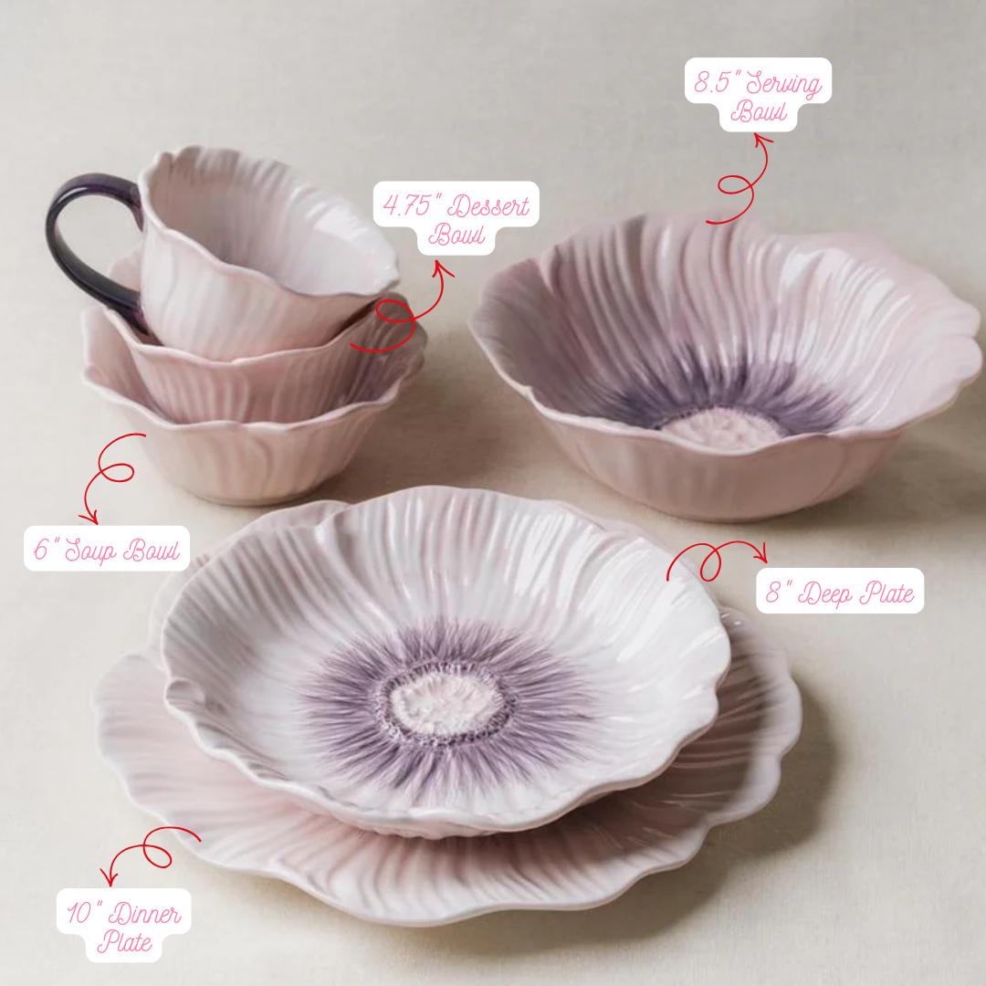 Poppy Bloom Ceramic Flower Purple Series (1Pc) (7)